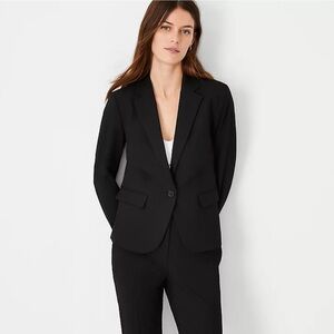 Ann Taylor One Button Black Blazer